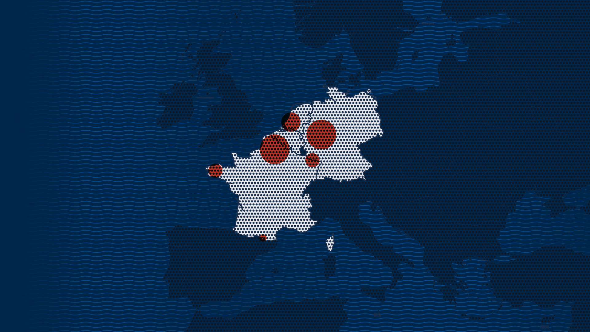 Carte des zones d'intervention Viatis en Europe